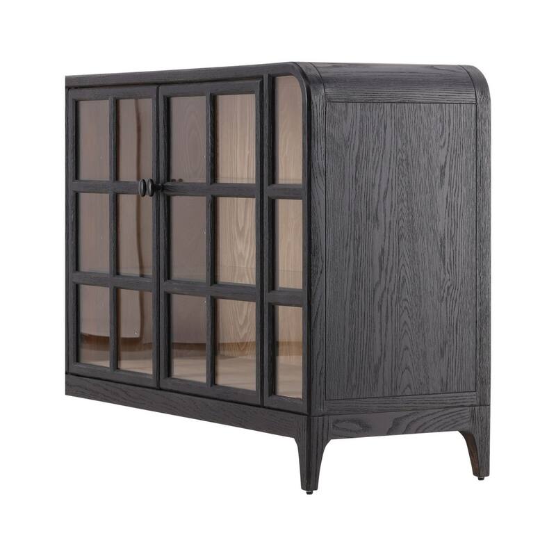 Furniture Classics Avora Chocolate Oak and Glass Sideboard Storage