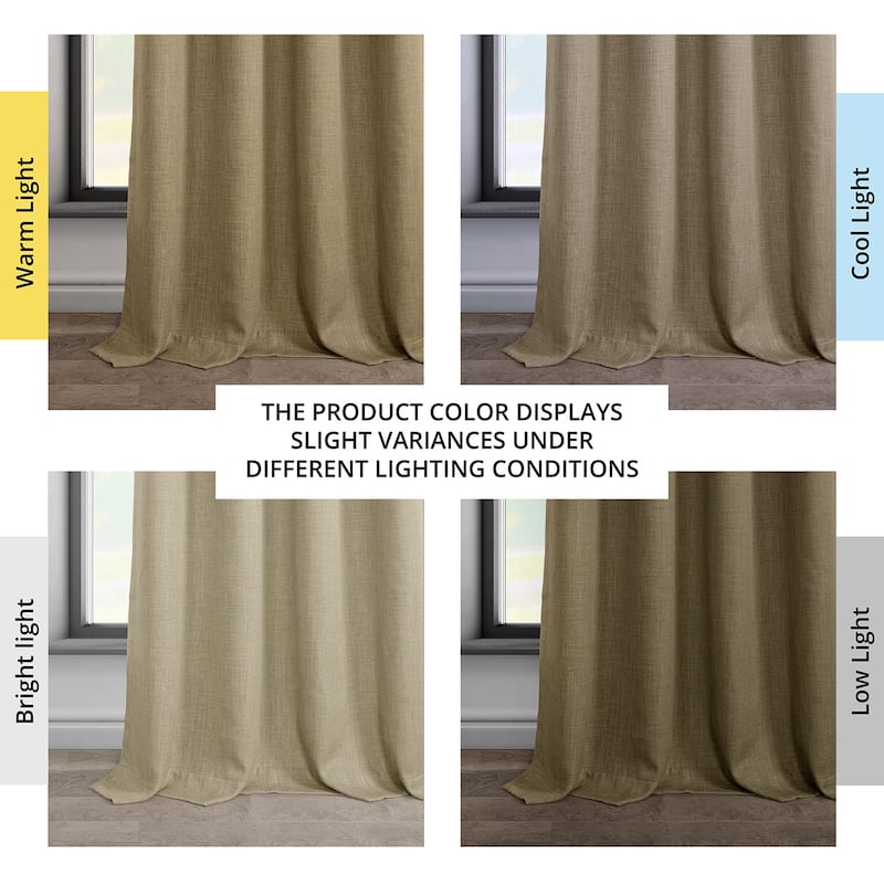 Exclusive Fabrics Faux Linen Grommet Room Darkening Curtain (1 Panel)