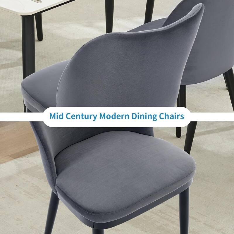 Set of 2 Upholstered Fabric Dining Room Dining Chairs