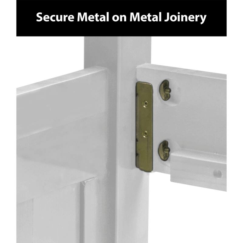 Full Size Bookcase Bed with Drawers - Bed, Underbed Storage, Casual White Finish