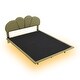 preview thumbnail 41 of 44, LED Low Profile Bed Platform Bed Frame with Cloud-Shaped Headboard