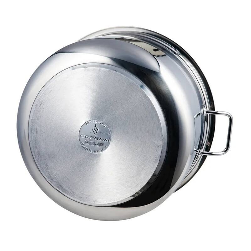 Sofram 18/10 Stainless Steel JUMBO Deep Kettle Stock Pot w/ Lid