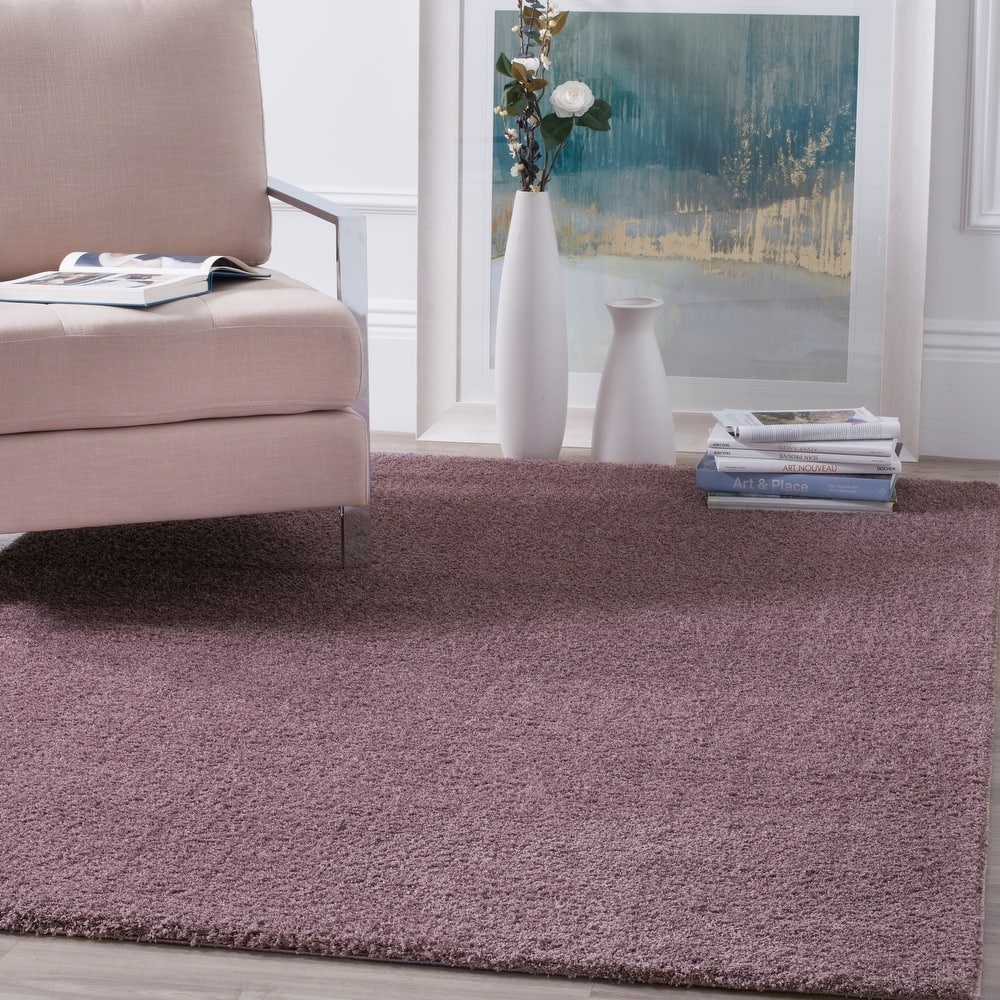 SAFAVIEH Velvet Shag Eusebia Solid Polyester Rug