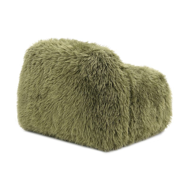 Furniture of America Cynra Modern 45-inch Faux Fur Swivel Arm Chair with Ball Pillow