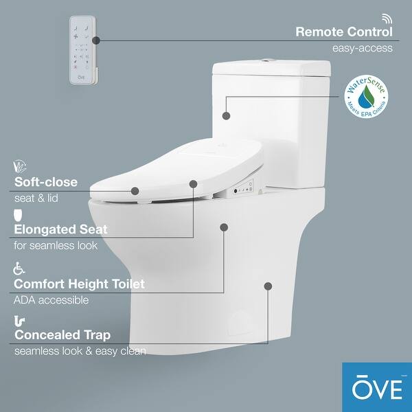 Ove Decors Felix Bidet Toilet Built In With Tank Elongated Overstock 31567758