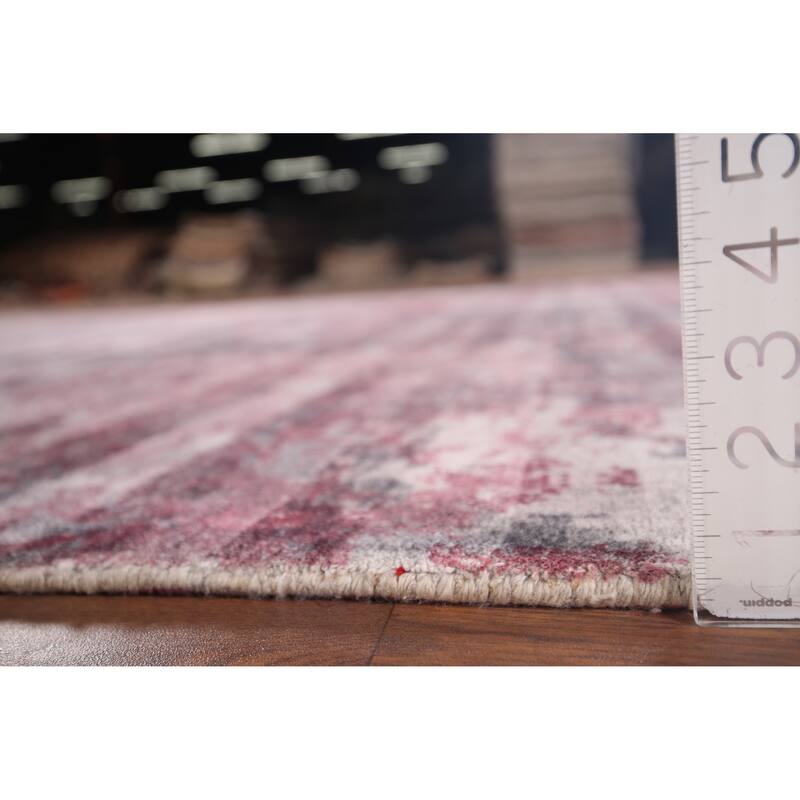 All-Over Modern Abstract Indian Area Rug Handmade Wool Carpet - 7'11"x 9'10"