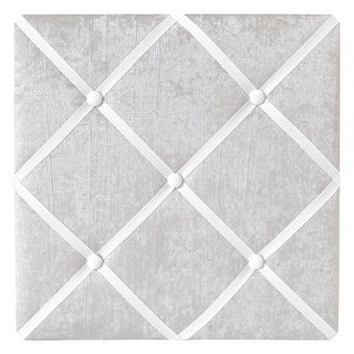 Solid Grey 13in Fabric Memory Photo Bulletin Board - Gray Velvet Luxurious Elegant Princess Boho Shabby Chic for Lace Collection