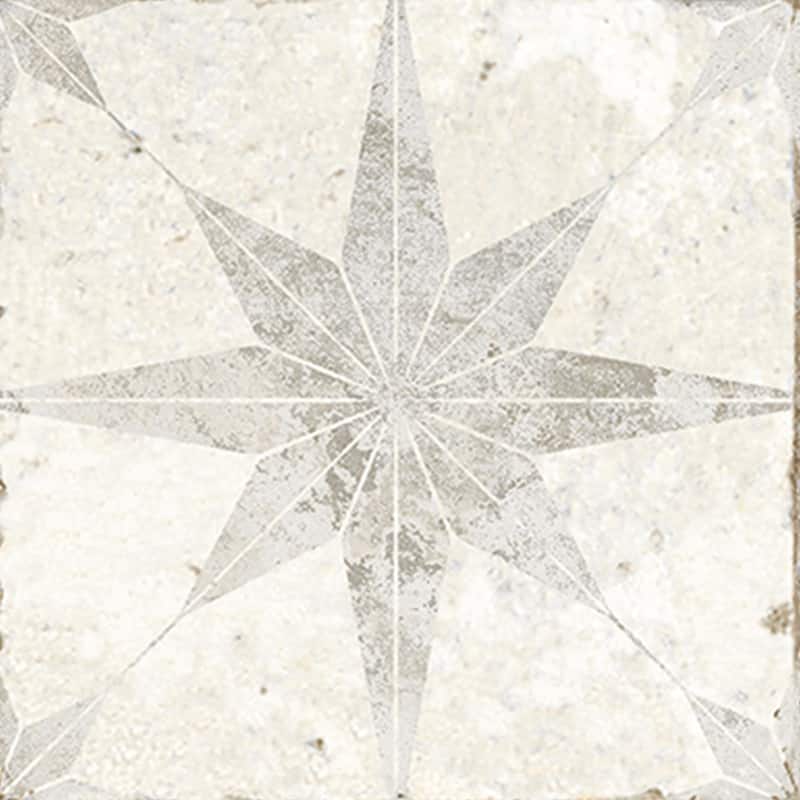 Merola Tile Harmonia Kings Star White 13" x 13" Ceramic Floor and Wall Tile