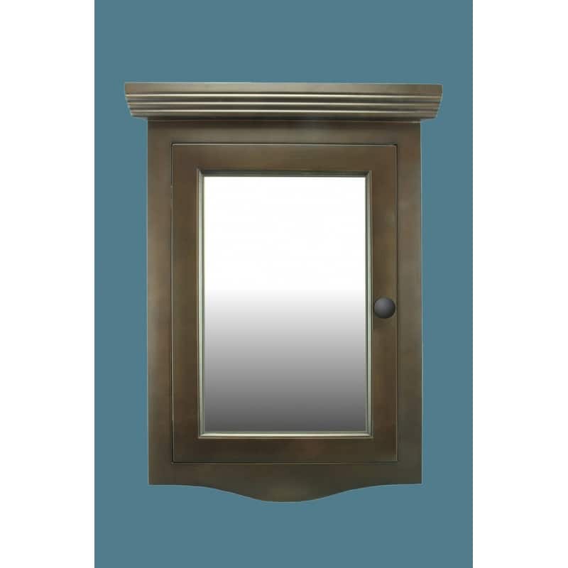 Wooden Corner Medicine Cabinet with Mirror Dark Oak Wall Mount Medicine Cabinet - N/A