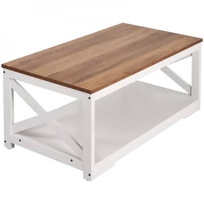 4-Piece Living Room Table Set with TV Stand Coffee Table and Side Tables with USB Charging Station - 40” x 21.7” x 18”