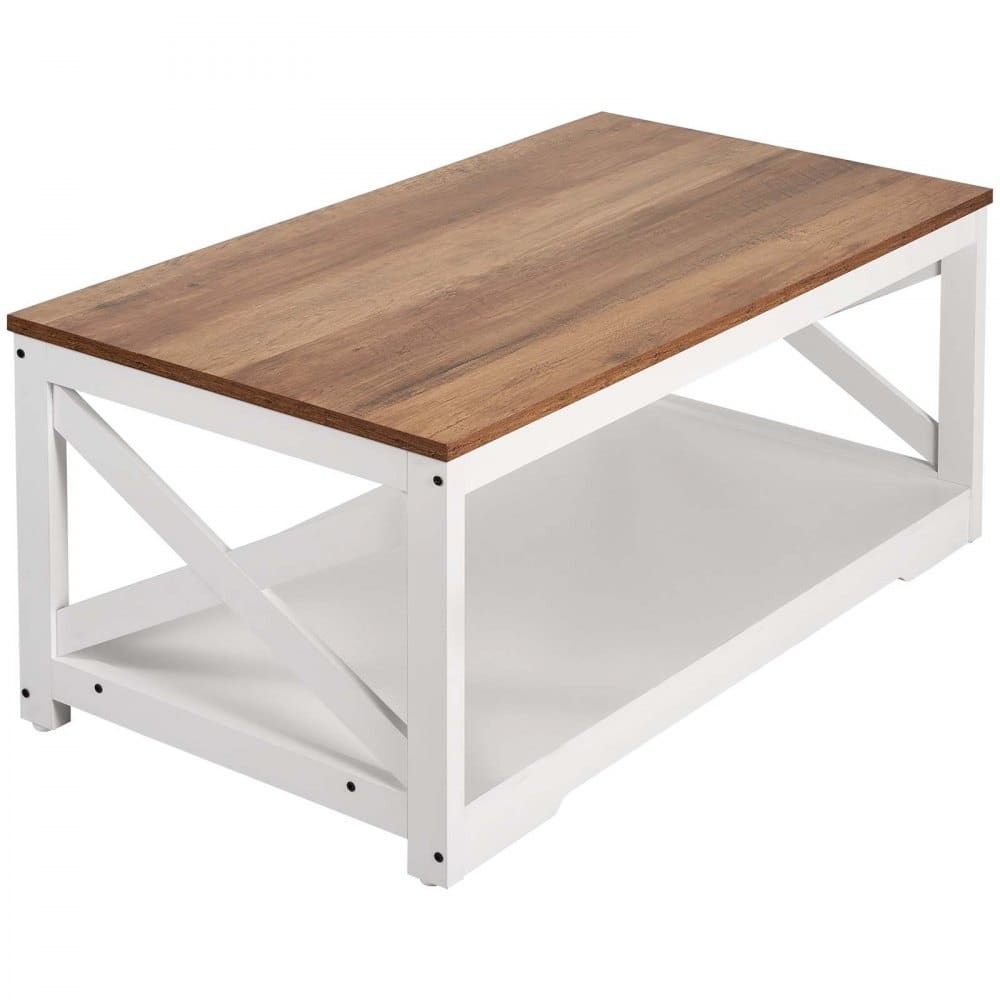 4-Piece Living Room Table Set with TV Stand Coffee Table and Side Tables with USB Charging Station - 40” x 21.7” x 18”