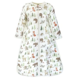 Hudson Baby Infant Boy Long Sleeve Muslin Sleeping Bag, Wearable Blanket, Sleep Sack, Forest Animals