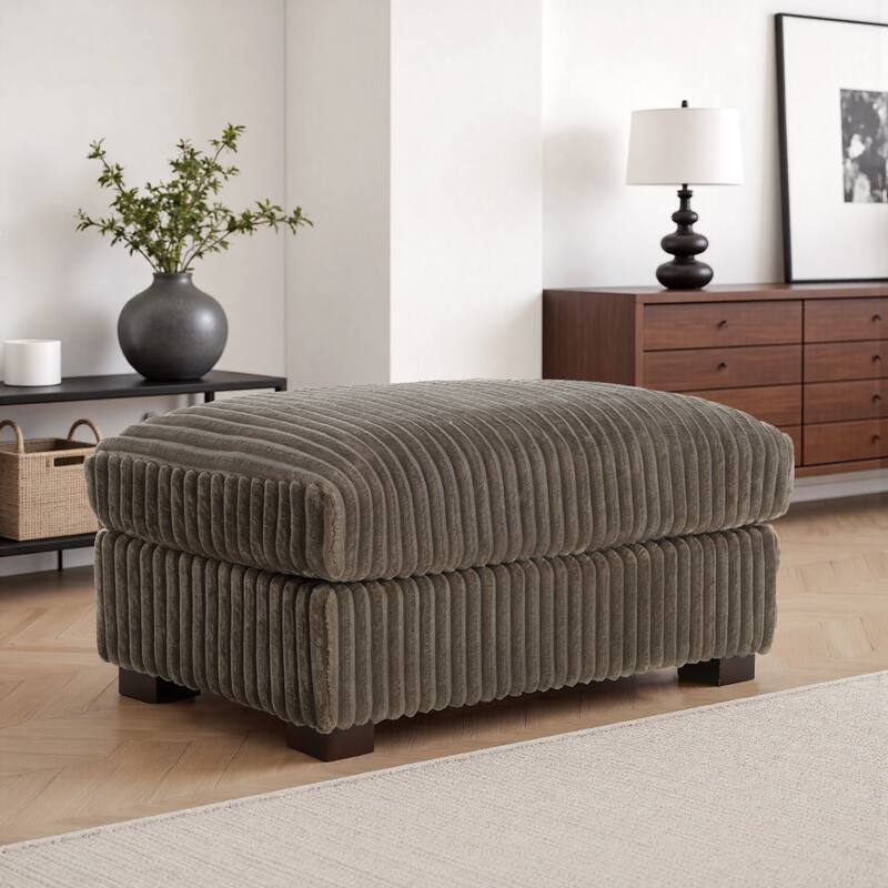 40"W Cotton Flannel Modular Sectional Ottoman