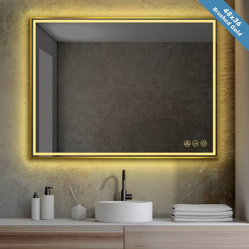 Fogless Color and Brightness Adjustable LED Mirror