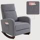 preview thumbnail 13 of 23, AVAWING Mid Century Nursery Rocking Chair Upholstered Velvet High Back Armchair Set of 2