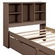 preview thumbnail 12 of 13, Modern Twin Bed Frame with Bookcase Headboard, Built-in USB Port, and 2 Storage Drawers