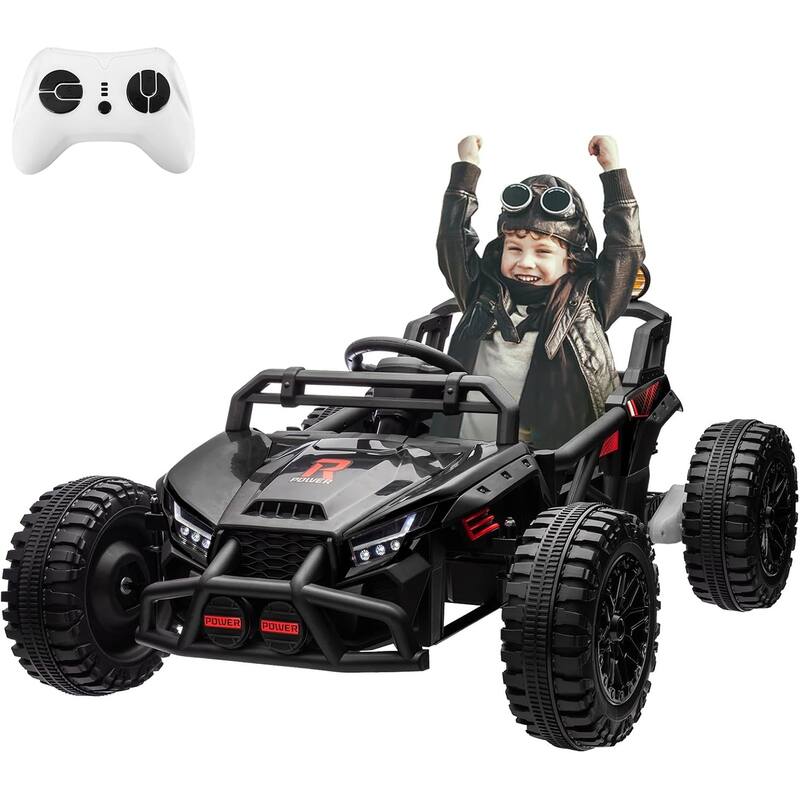 Kids Ride On UTV, 24V Ride On Toys for Big Kids UTV with RC, 130W Motor, Four-Wheel Suspension - black