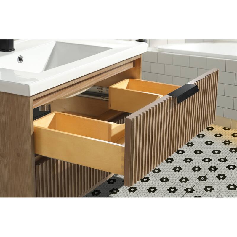 Ari Bath Diego 30" Bathroom Vanity, Weathered Fir Finish