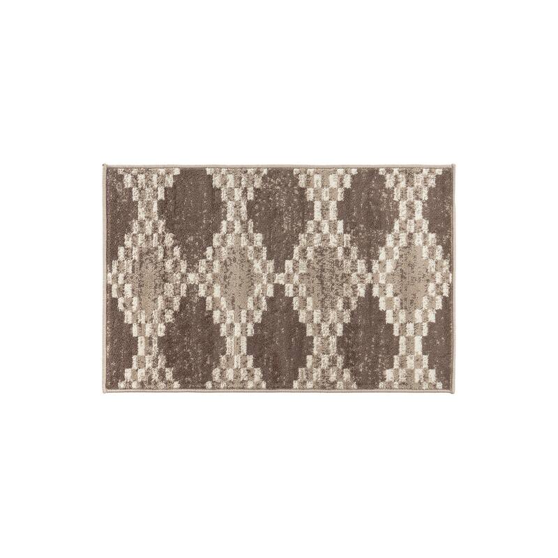 Southwestern Geometric Durable Area Rug, Perfect for Any Room - 2' x 3' - Beige