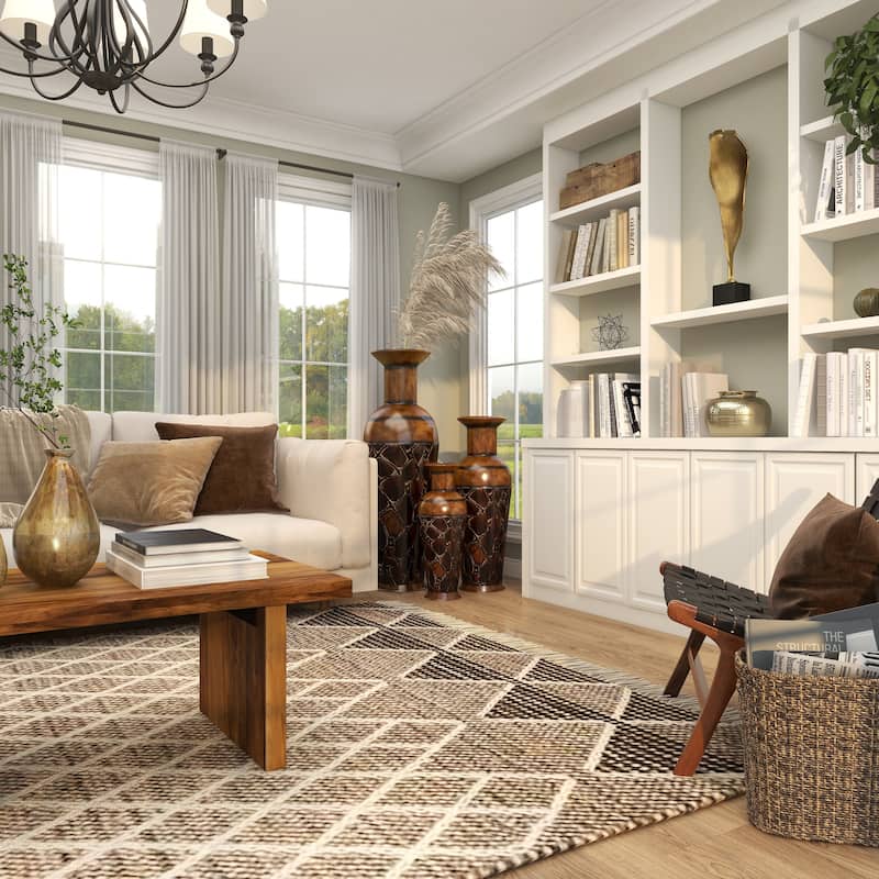 Hammered Iron Metal Rustic Traditional Floor Vase Set (3)