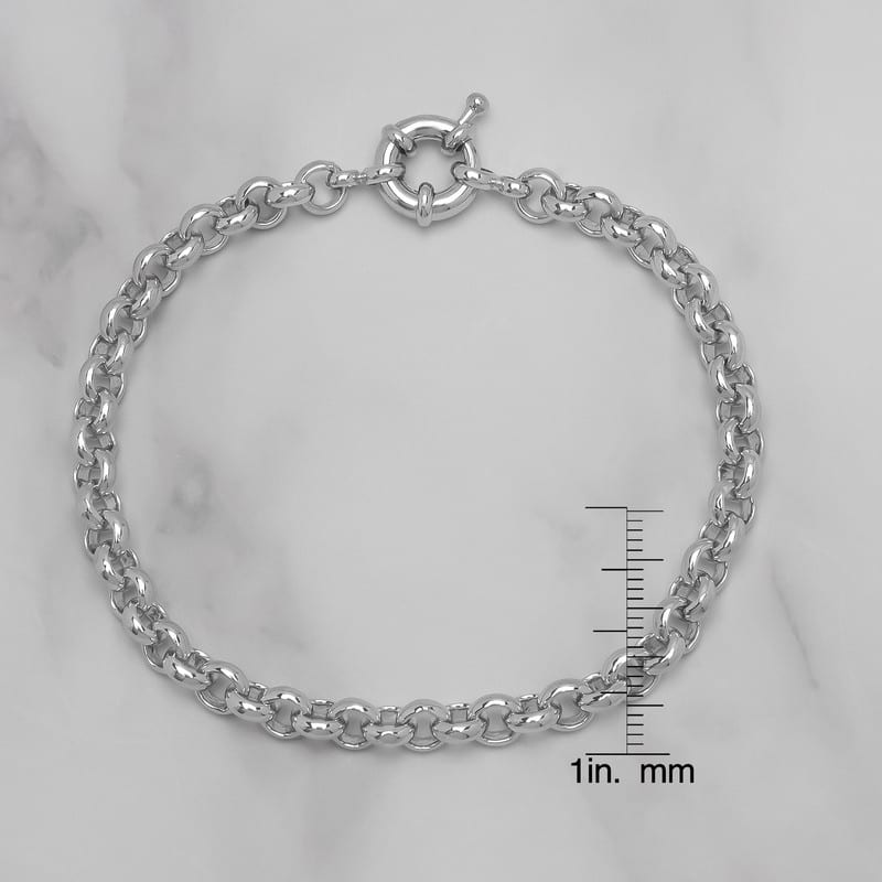 Victoria Townsend Small Fine Silver Plated Rolo Bracelet-7.5"