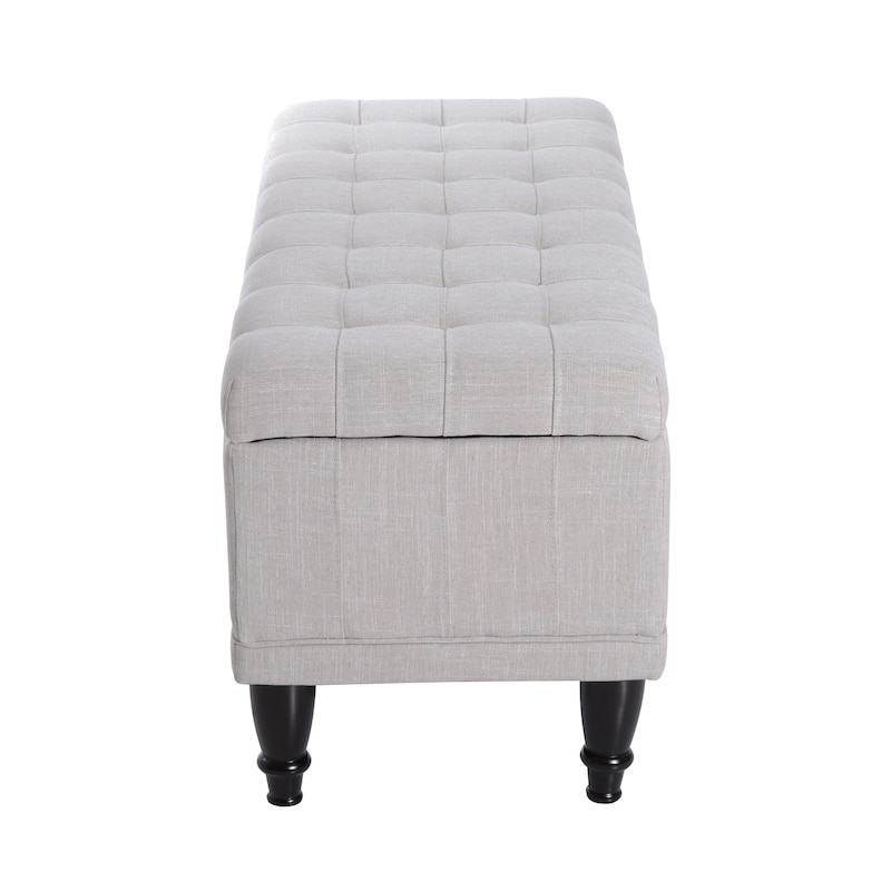 HomCom 42" Fabric Tufted Storage Ottoman Bench - 17*41.5*19.5