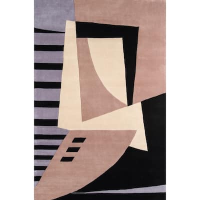 Momeni New Wave Hand Tufted New Zealand Wool Contemporary Geometric Area Rug.