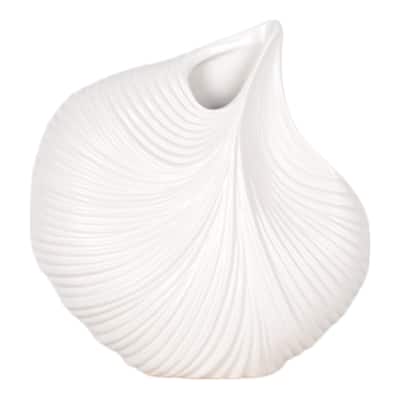 Ceramic Vase Sculptural Curved Design with Textured Detailing