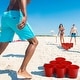 preview thumbnail 2 of 7, Outdoor Yard Pong Game Set with 12 Red Buckets and 2 Balls Portable Backyard Party Game - 7.5" x 7" (H)