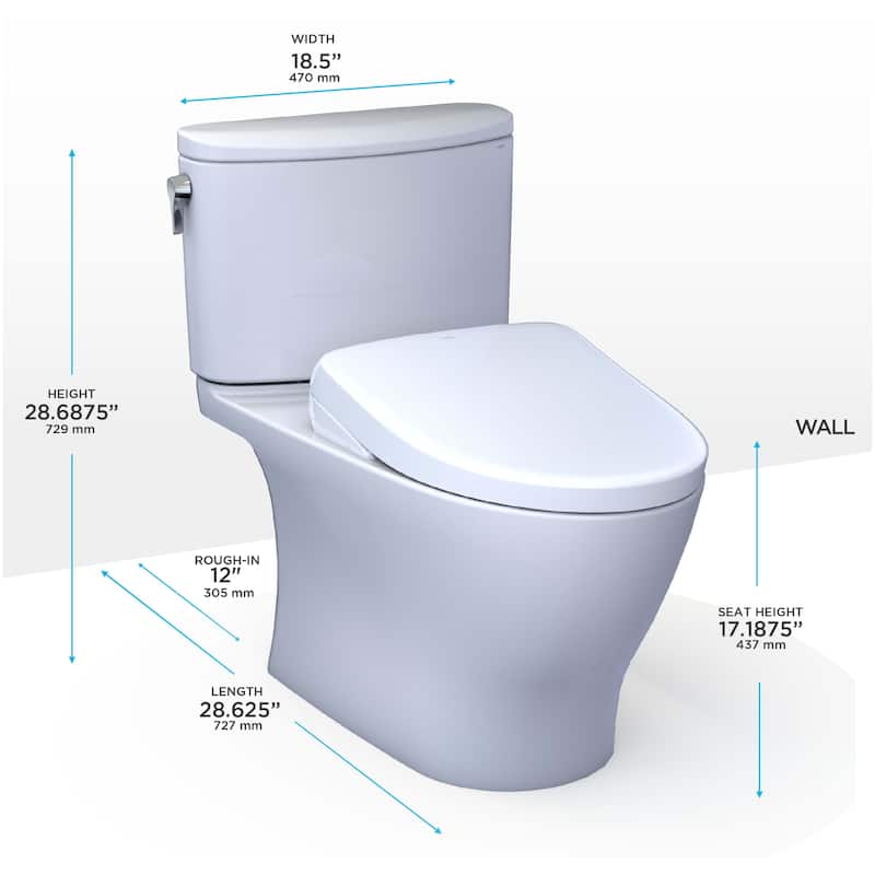 Toto MW4424726CEFG#01 Nexus 1.28 GPF Two Piece Elongated Chair Height Toilet