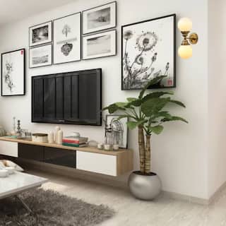 2 Lights industrial sconces light gold and cream wall lighting brass and glass wall vanity light