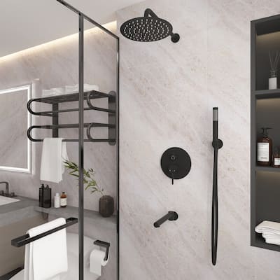 10-Inch Three-function Wall-mounted Round Shower Set