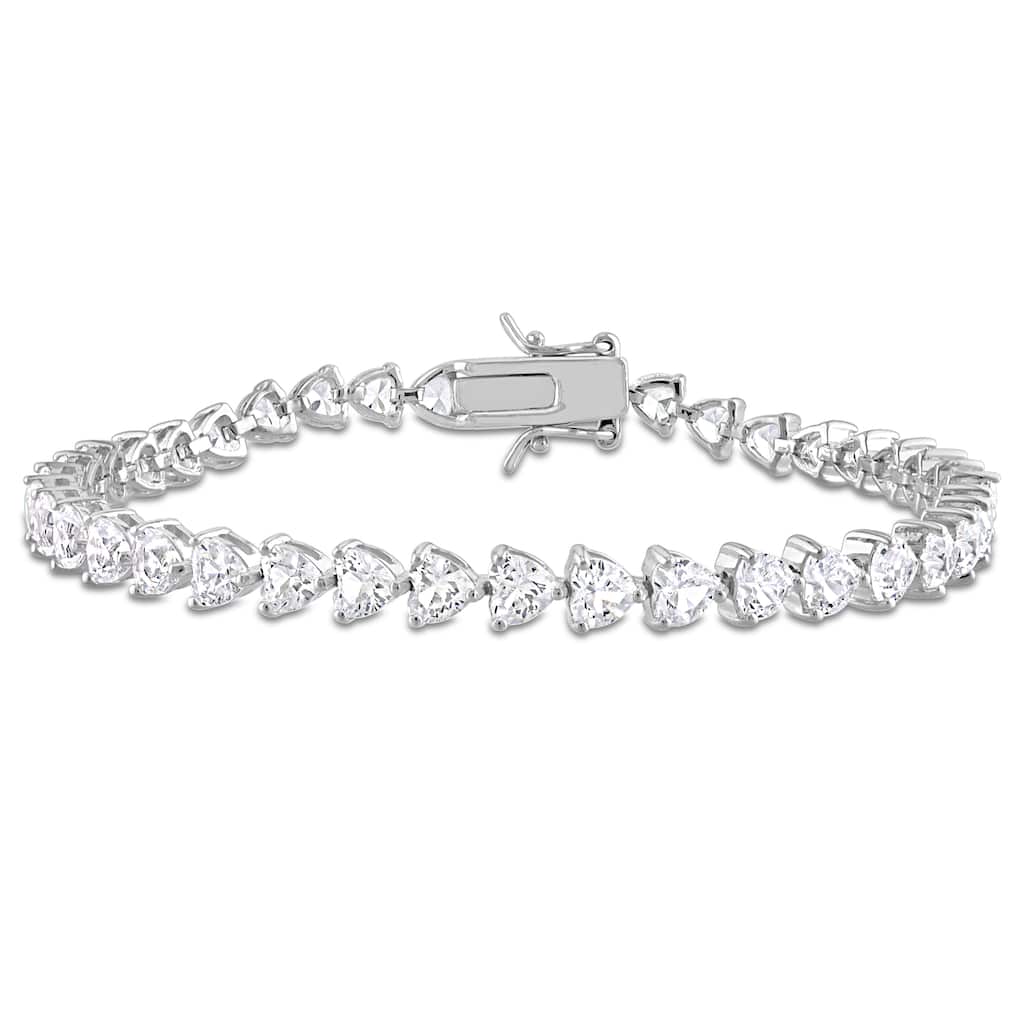Miadora 10ct TGW Created White Sapphire Bracelet in Sterling Silver