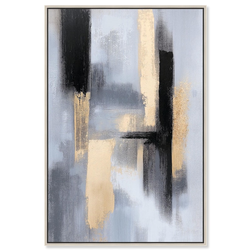 Onyx and Aureolin I Canvas by Art Remedy - Silver - 24" x 36"