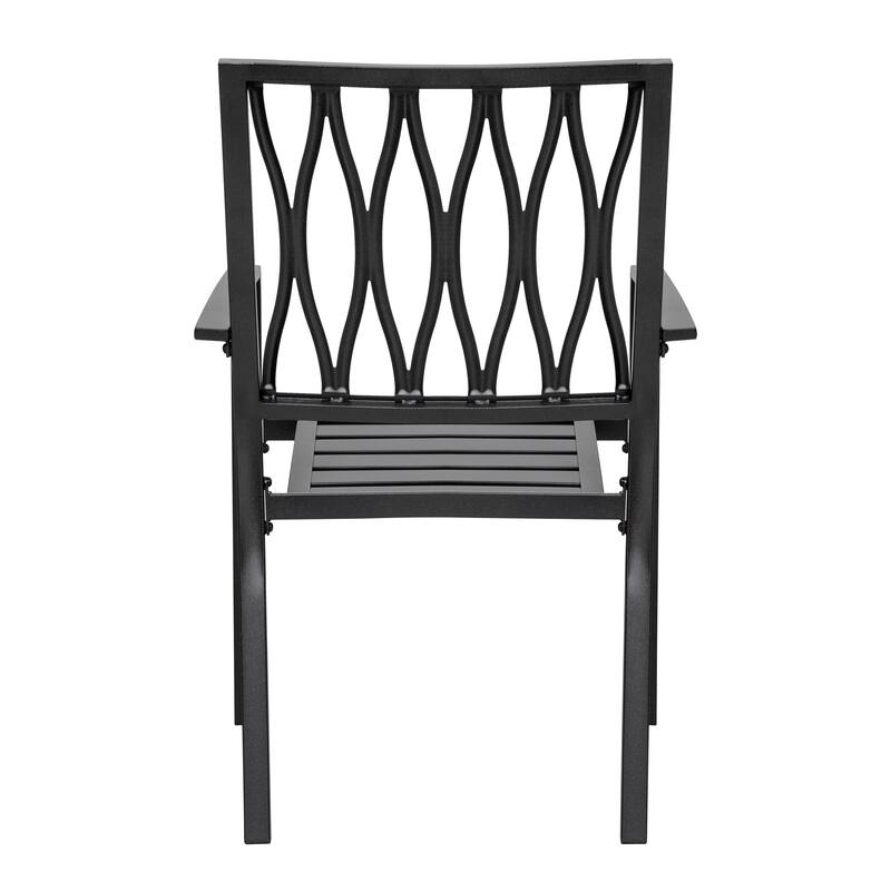 Outdoor 2-Piece Patio Chair Set, Iron Finish, Black