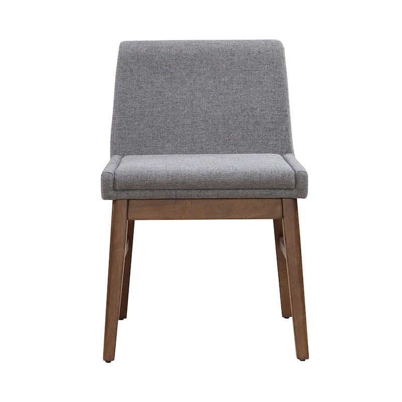 Space Savers Upholstered Side Chairs with Gray Linen Set of 2 - Width 21" x Depth 23" x Height 30"