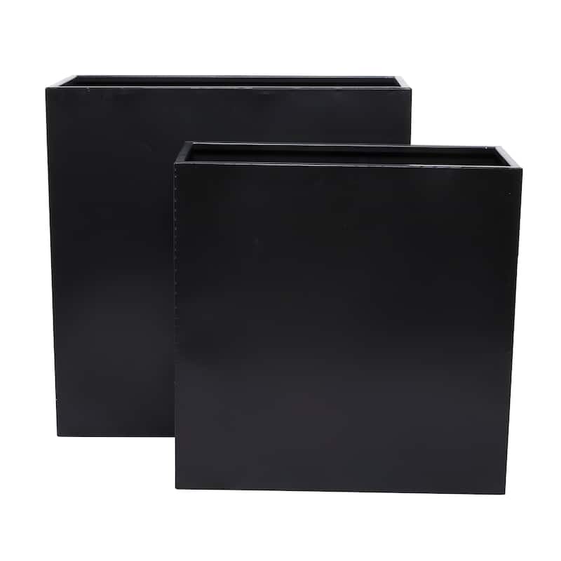 Black or White Metal Modern Planter (Set of 2) - S/2 28", 24"H