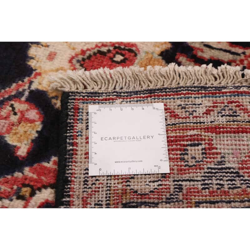 ECARPETGALLERY Hand-knotted Andelz Navy, Red Wool Rug - 3'5 x 11'7