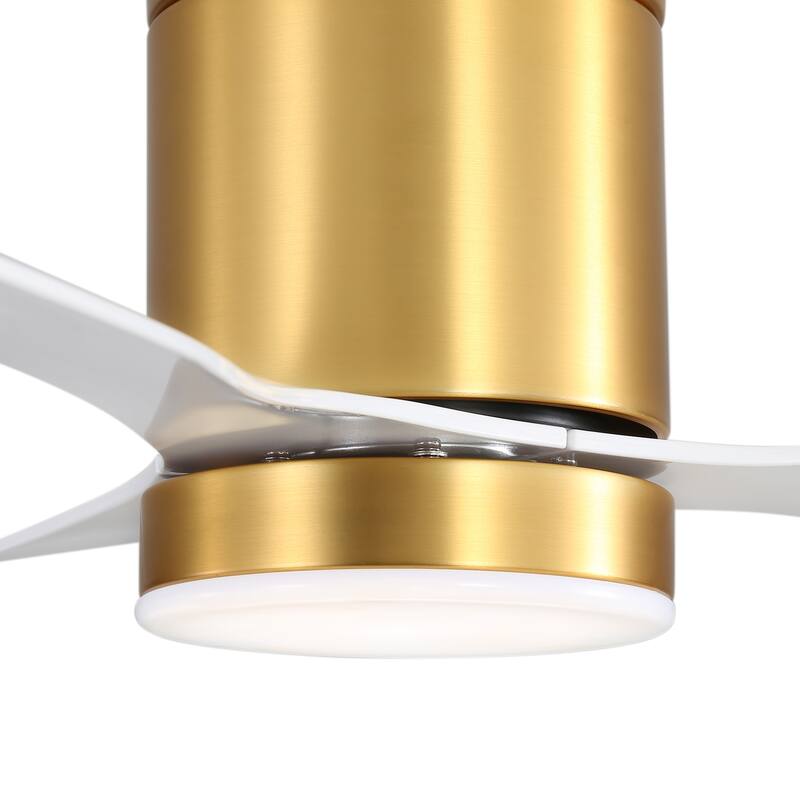 52 Inch Flush Mount LED Ceiling Fan with Lights Remote(3-Blade)