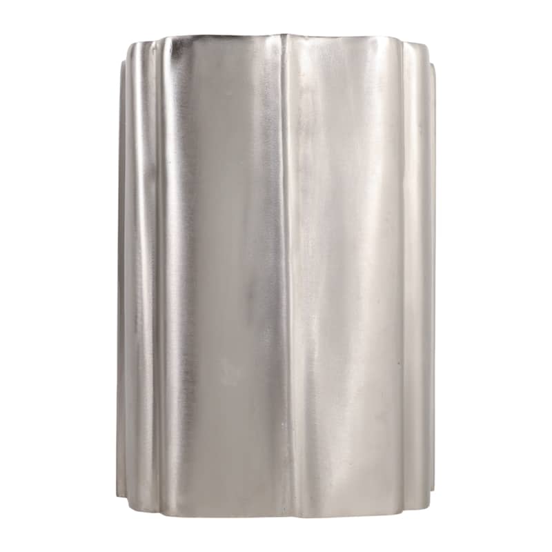 Aluminum Side Table Sculpted Base Modern Narrow Spaces Home Decor