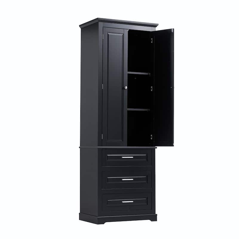 Bathroom Tall Storage Cabinet with Three Drawers