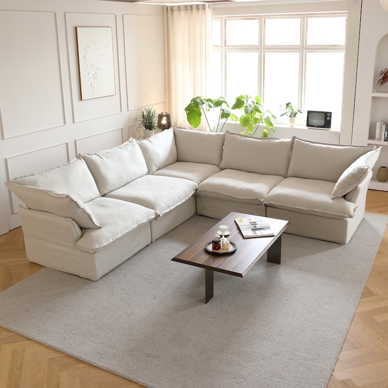 6-Piece Upholstered Sectional Corner Sofas