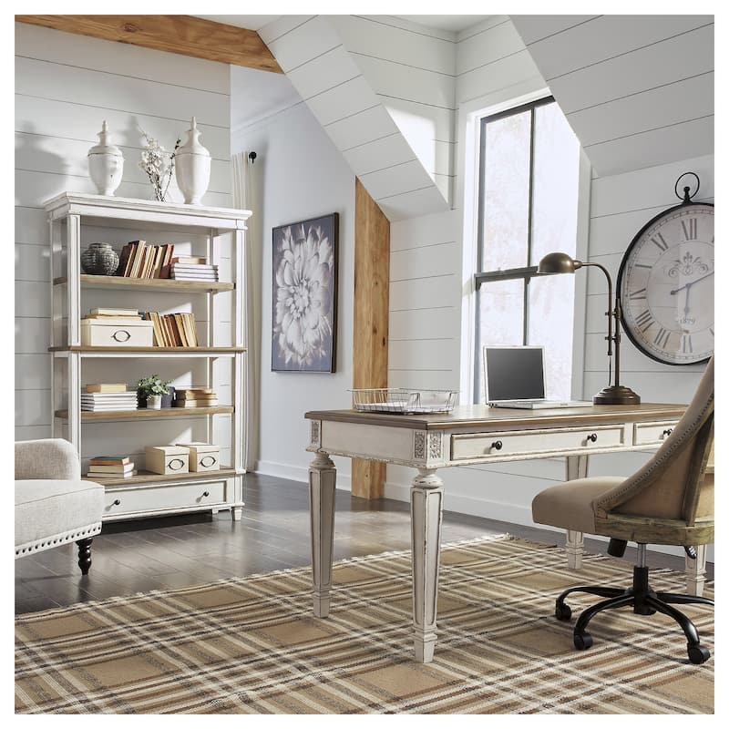 Signature Design by Ashley Realyn Casual Bookcase Two-tone - 45" W x 16" D x 74.5" H