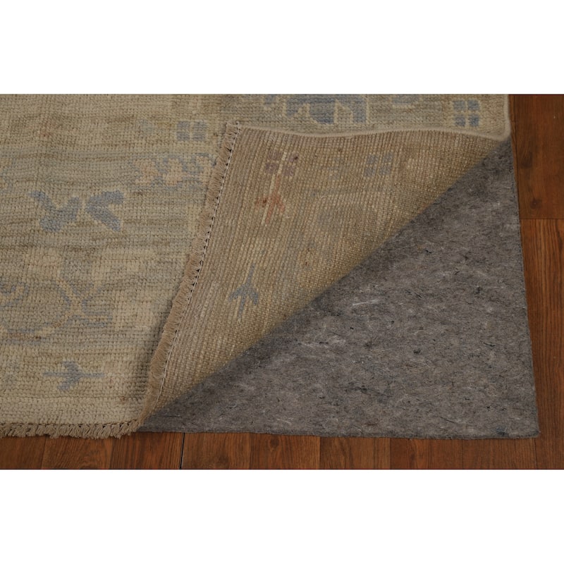 Floral Vegetable Dye Oushak Turkish Ug Handmade Wool Carpet - 8'10"x 12'0"