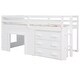 preview thumbnail 46 of 58, Wood Loft Bed with Ladder, Drawers and Safe Guardrail, Maximized Storage Space, Twin Size