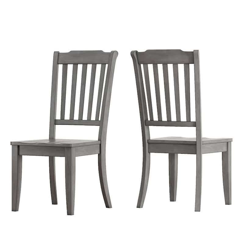Eleanor Antique White Extending Oval Wood Table Slat Back 5-piece Dining Set by iNSPIRE Q Classic - Antique White Table - Antique Grey Chairs