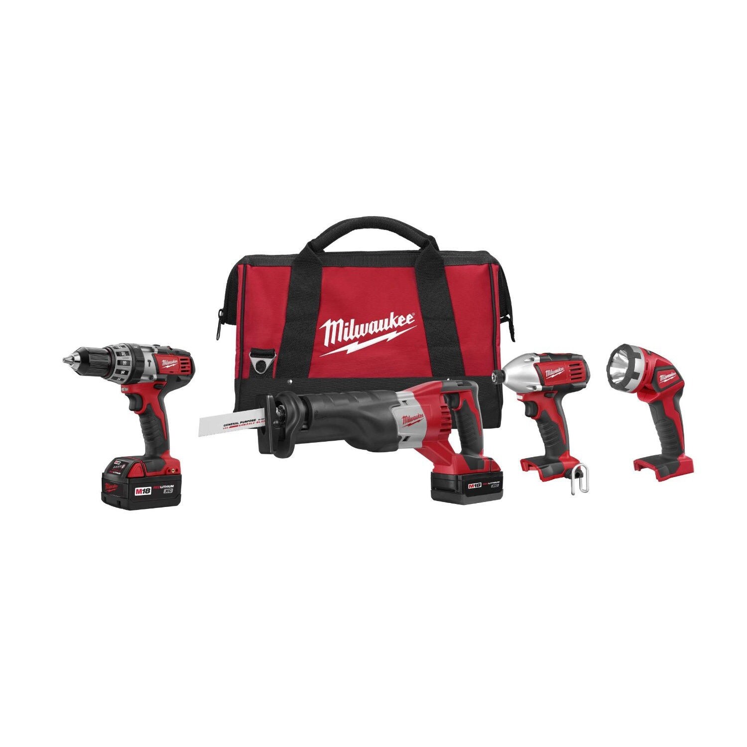 Shop Milwaukee 2696 24 M18 Cordless Compact Combo Tool Kit Red