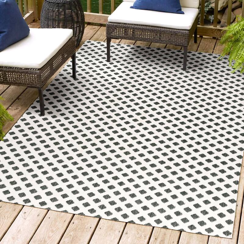 JONATHAN Y Citta High-Low Pile Mini-Diamond Trellis Indoor/Outdoor Area Rug