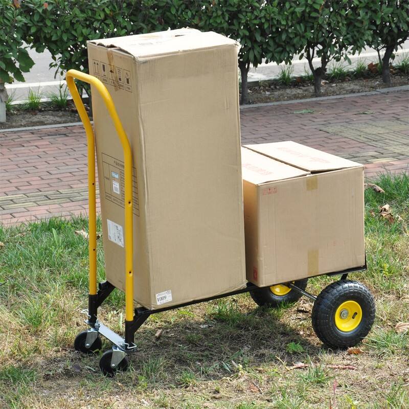 Hand Truck Dolly Cart with 4 Swivel Wheel,330 Lbs Capacity - Yellow