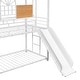 preview thumbnail 11 of 9, Metal Bunk Bed Twin Over Twin, Floor Bunk Bed/ Kids House Bunk Bed with Slide, Ladder and Shelf, Bunk Beds for Girls Boys, White